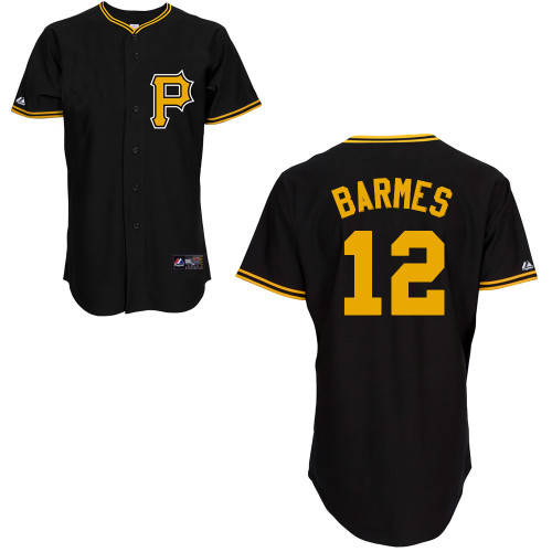 Clint Barmes #12 Youth Baseball Jersey-Pittsburgh Pirates Authentic Alternate Black Cool Base MLB Jersey